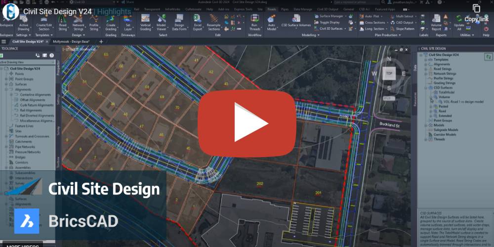 Civil Site Design for BricsCAD